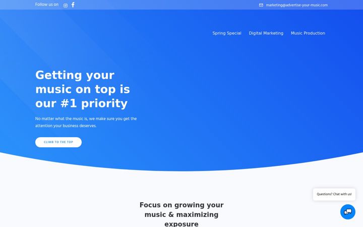 Screenshot ta' advertise-your-music.com