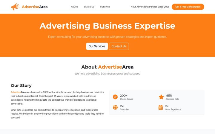 Screenshot of advertisearea.com