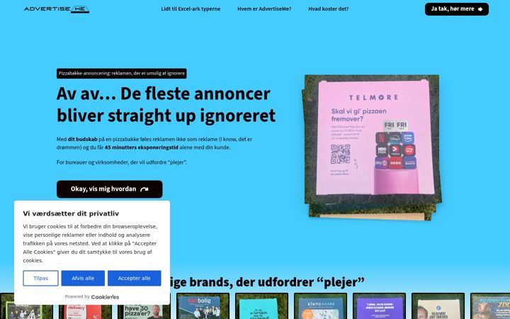 Screenshot of advertiseme.dk