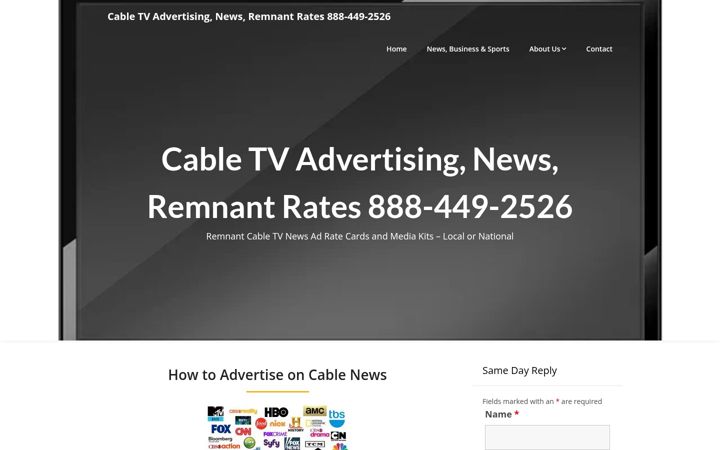 Screenshot ta' advertiseoncablenews.com