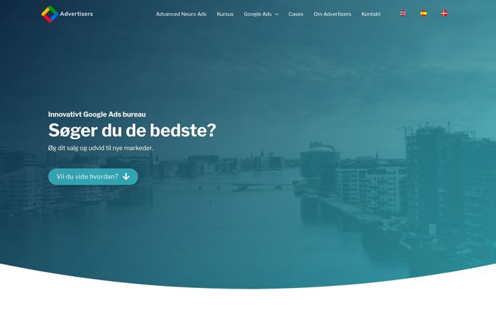 Posnetek zaslona advertisers.dk