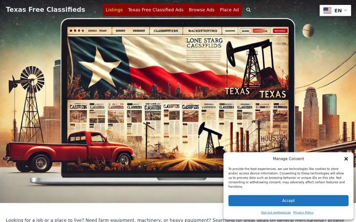 Screenshot ta' advertisetexas.com