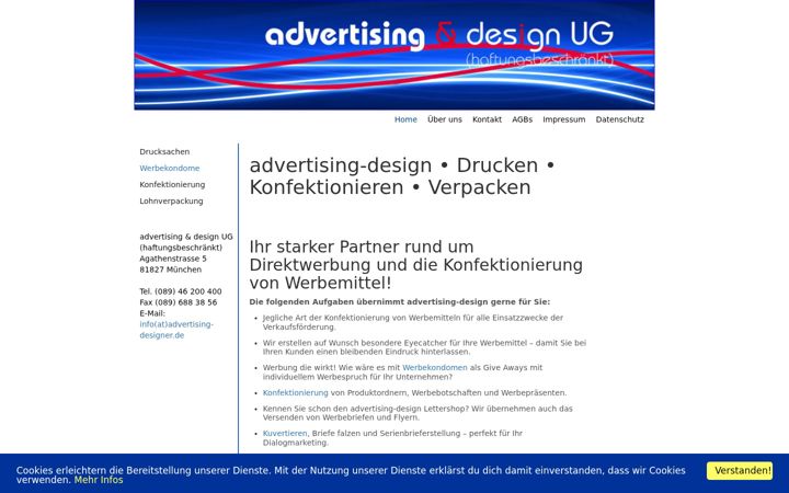 Screenshot of advertising-designer.de