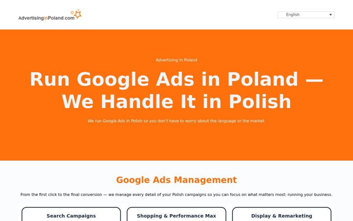 Screenshot ta' advertisinginpoland.com