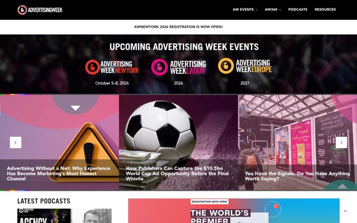 Screenshot of advertisingweek.com