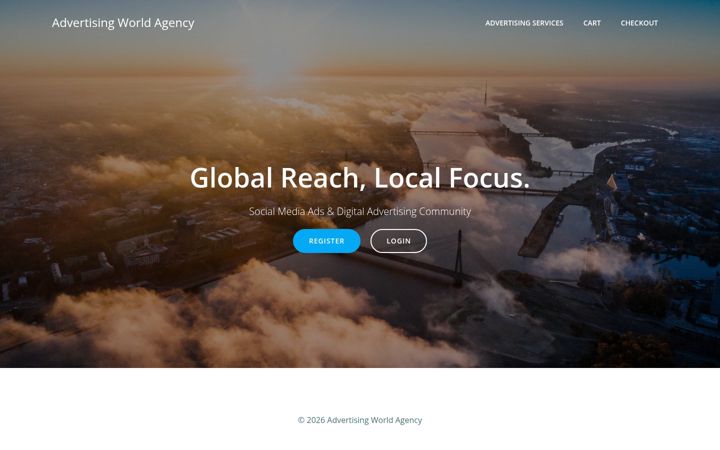 Captură de ecran a advertisingworld.agency