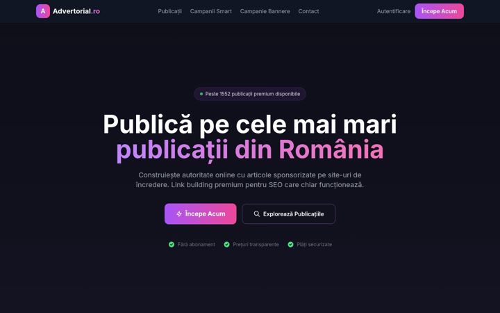 Screenshot of advertorial.ro