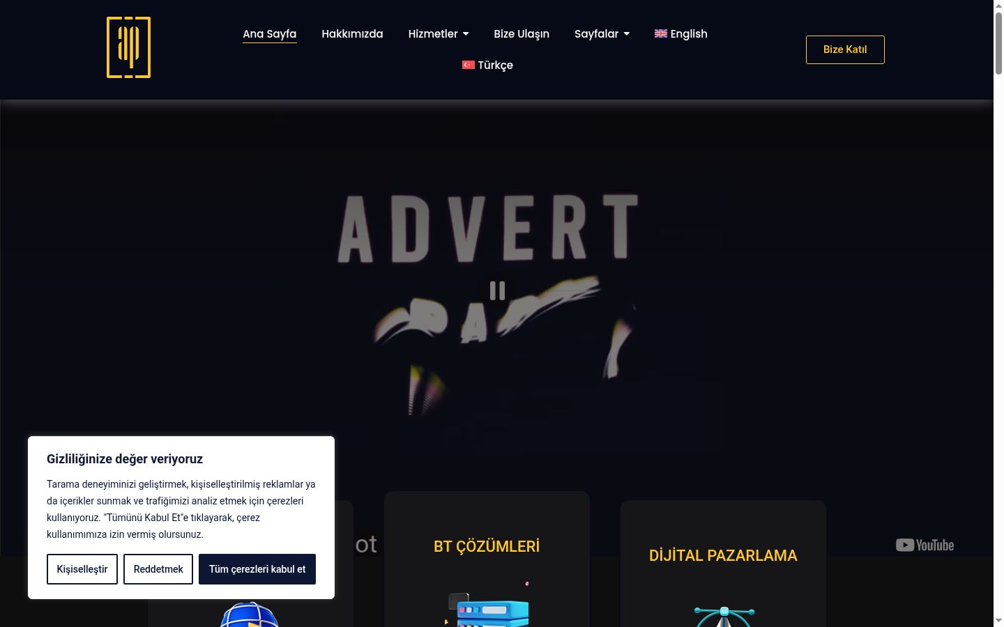 Screenshot del banner di consenso mostrato prima di qualsiasi interazione