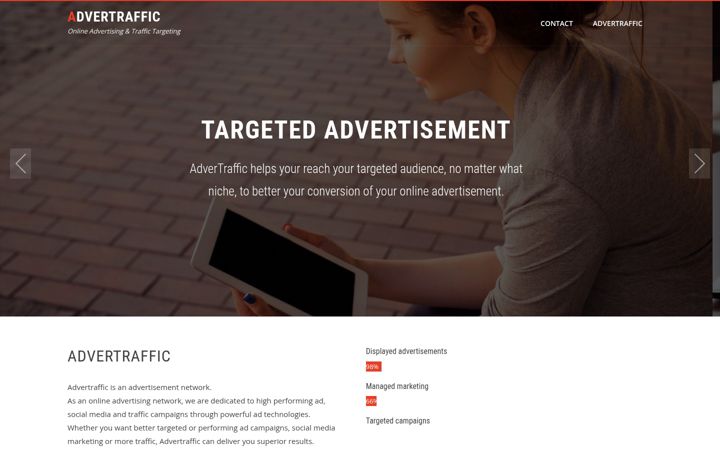 Screenshot ta' advertraffic.com