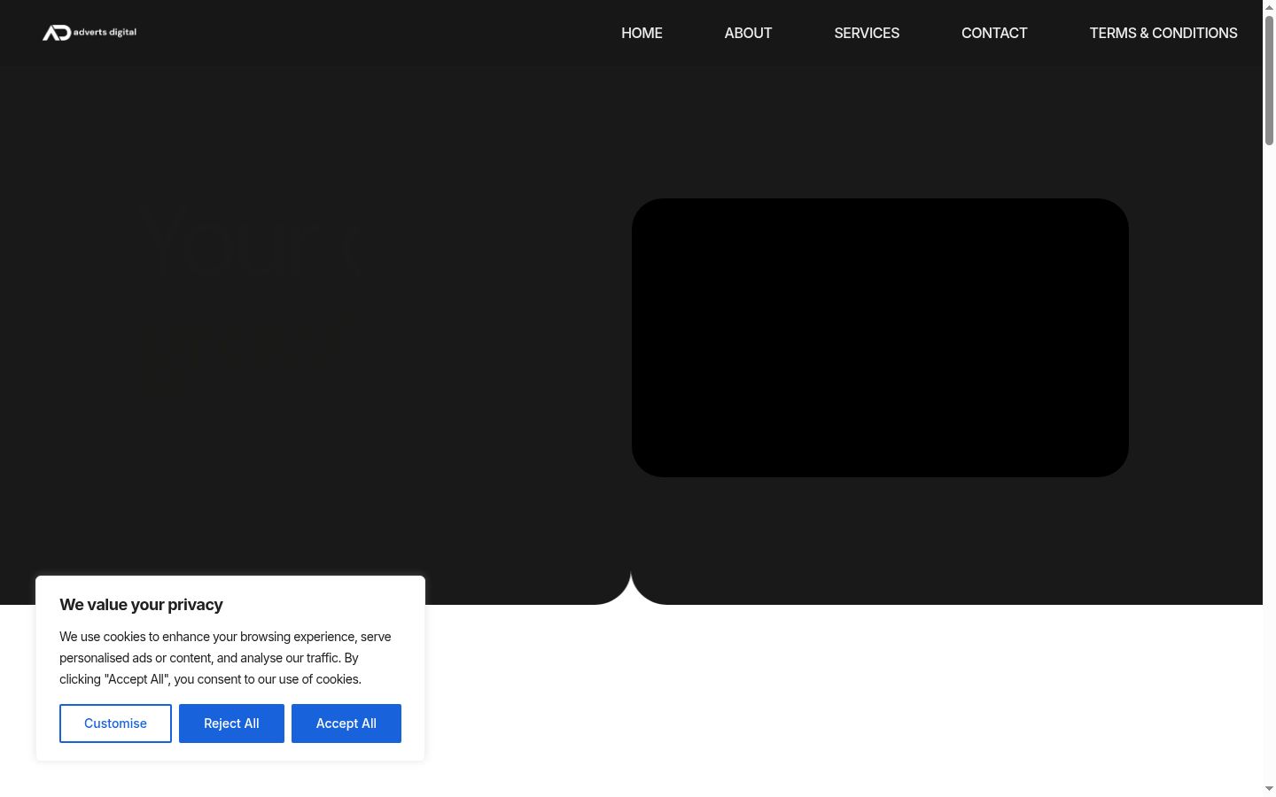 Screenshot του banner συγκατάθεσης που εμφανίστηκε πριν από οποιαδήποτε αλληλεπίδραση