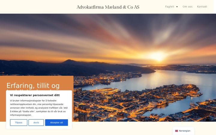 Screenshot of advfirm.no