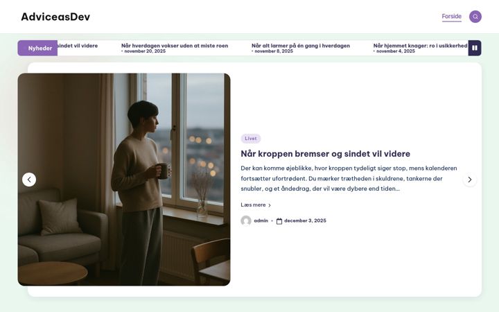 Screenshot of adviceasdev.dk