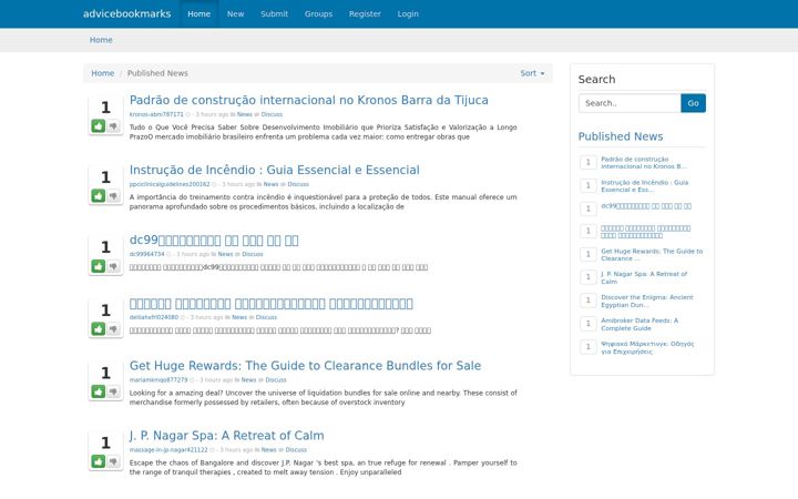 Screenshot of advicebookmarks.com