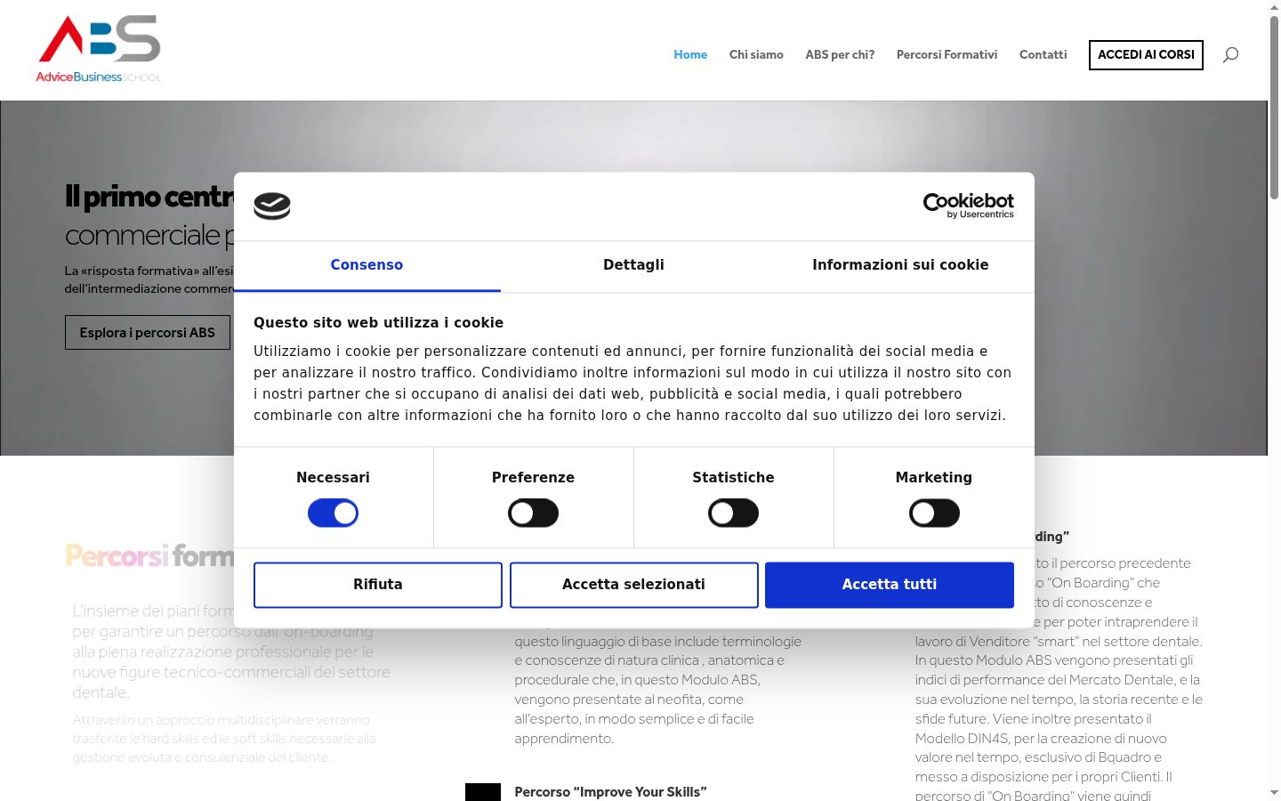 Screenshot van de toestemmingsbanner zoals getoond vóór enige interactie