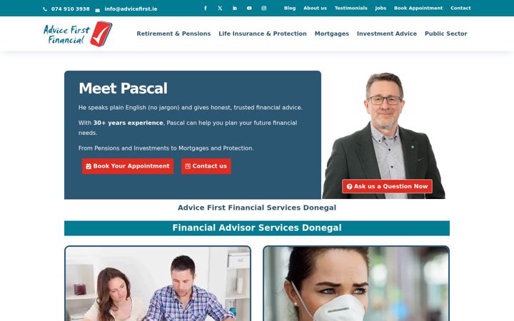 Screenshot of advicefirst.ie