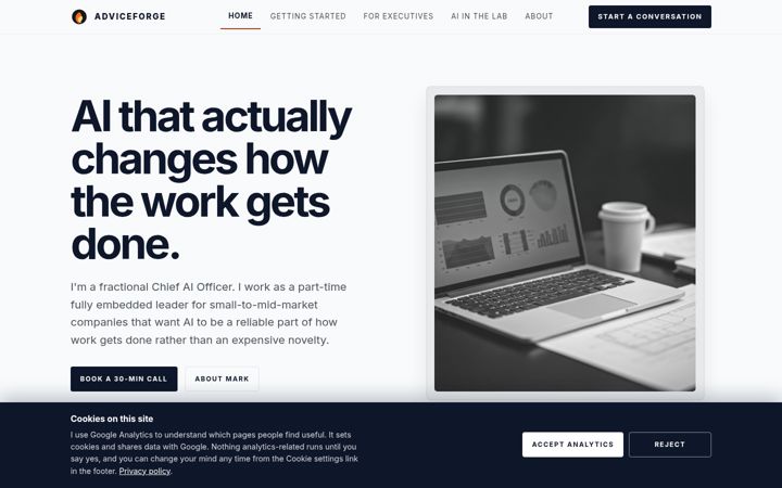 Screenshot of adviceforge.com
