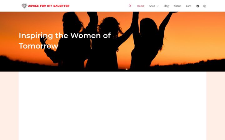Screenshot of adviceformydaughter.com