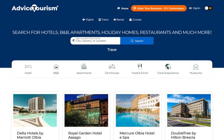 Screenshot of advicetourism.com