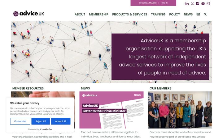 Screenshot of adviceuk.org.uk