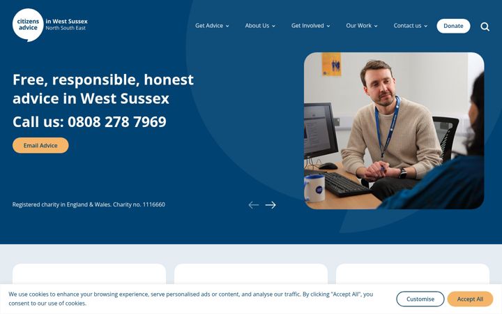 Screenshot of advicewestsussex.org.uk