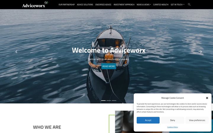 Screenshot of adviceworx.co.za