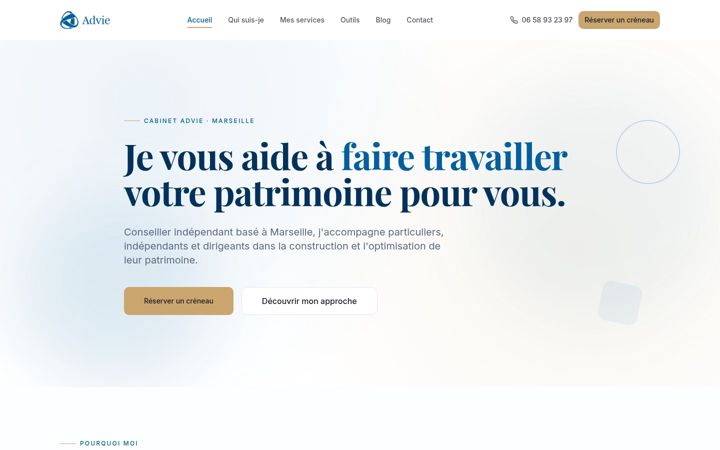 Screenshot of advie.fr