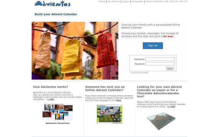 Screenshot of advientos.com