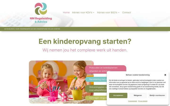 Screenshot stránky advies-kinderopvang.nl