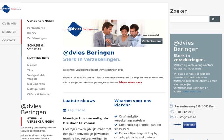 Screenshot stránky adviesberingen.be