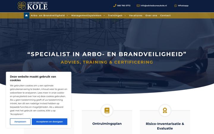 Screenshot stránky adviesbureaukole.nl