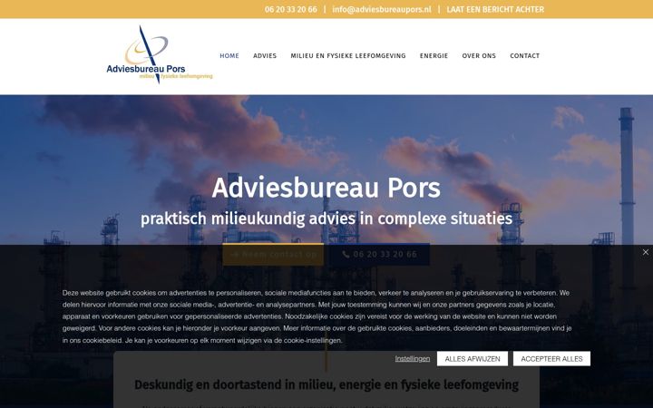 Screenshot stránky adviesbureaupors.nl
