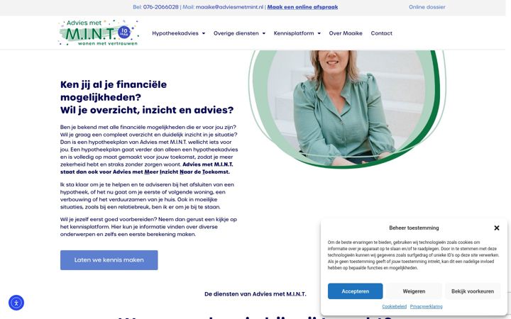 Screenshot di adviesmetmint.nl