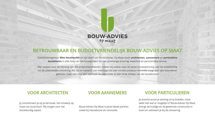 Screenshot of adviesopmaat.eu