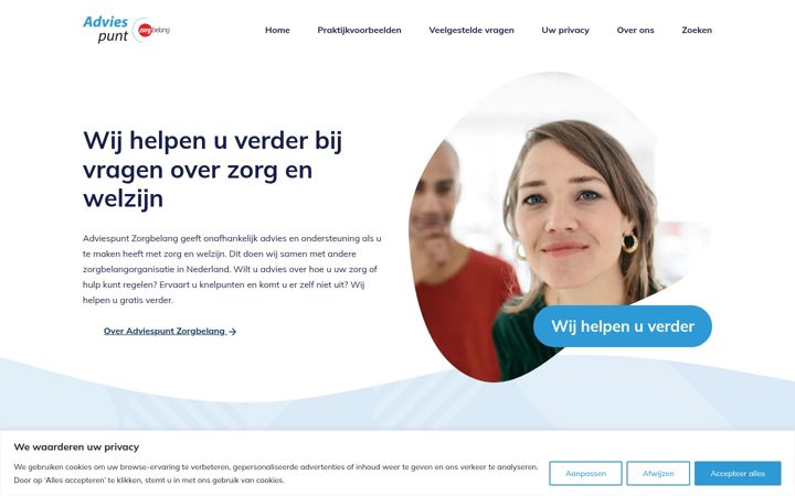 Screenshot of adviespuntzorgbelang.nl