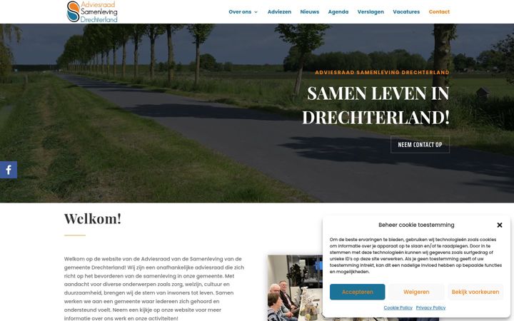 Screenshot di adviesraadsamenlevingdrechterland.nl