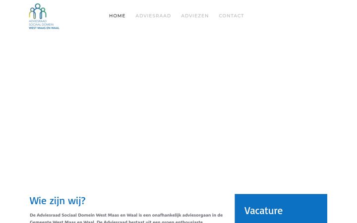 Screenshot of adviesraadsociaaldomeinwmw.nl