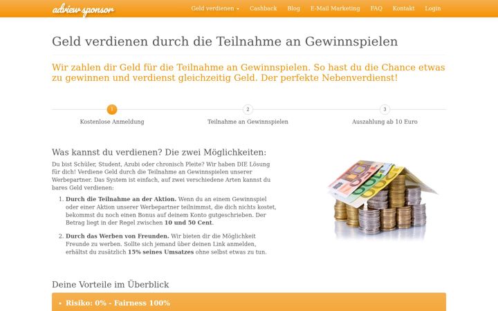 Screenshot of adview-sponsor.de