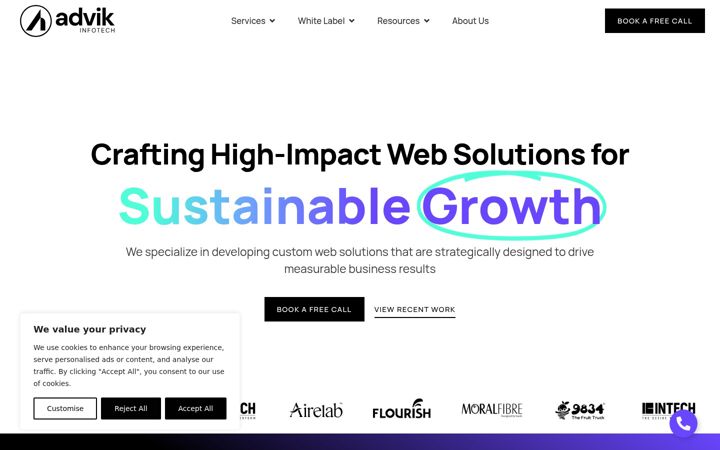 Screenshot of advikinfotech.com