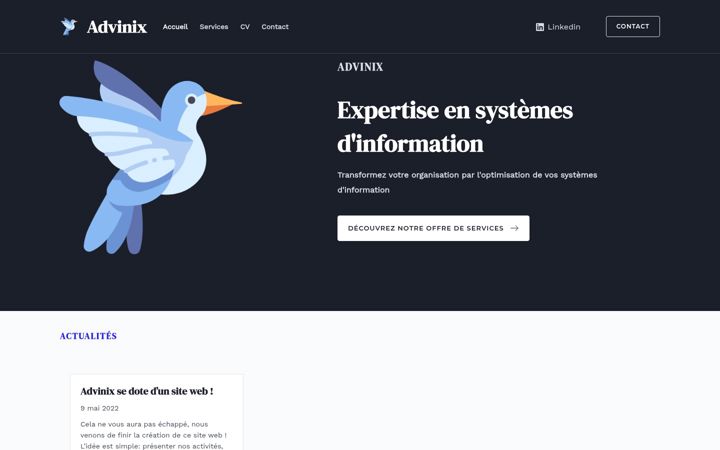 Screenshot of advinix.fr