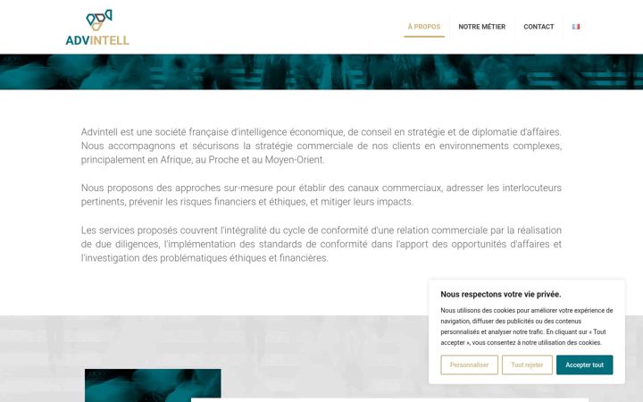 Screenshot του advintell.eu