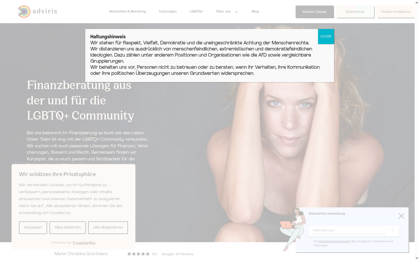 Screenshot tal-banner tal-kunsens muri qabel kwalunkwe interazzjoni
