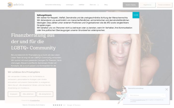 Screenshot ta' adviris.de