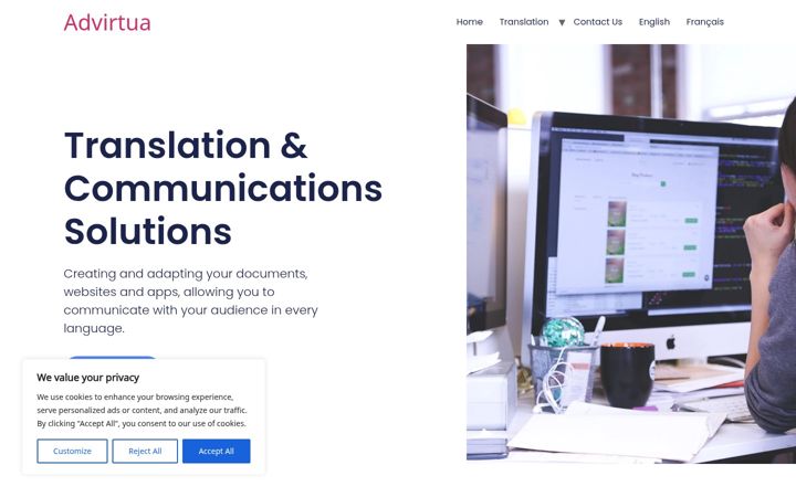 Screenshot of advirtua.com