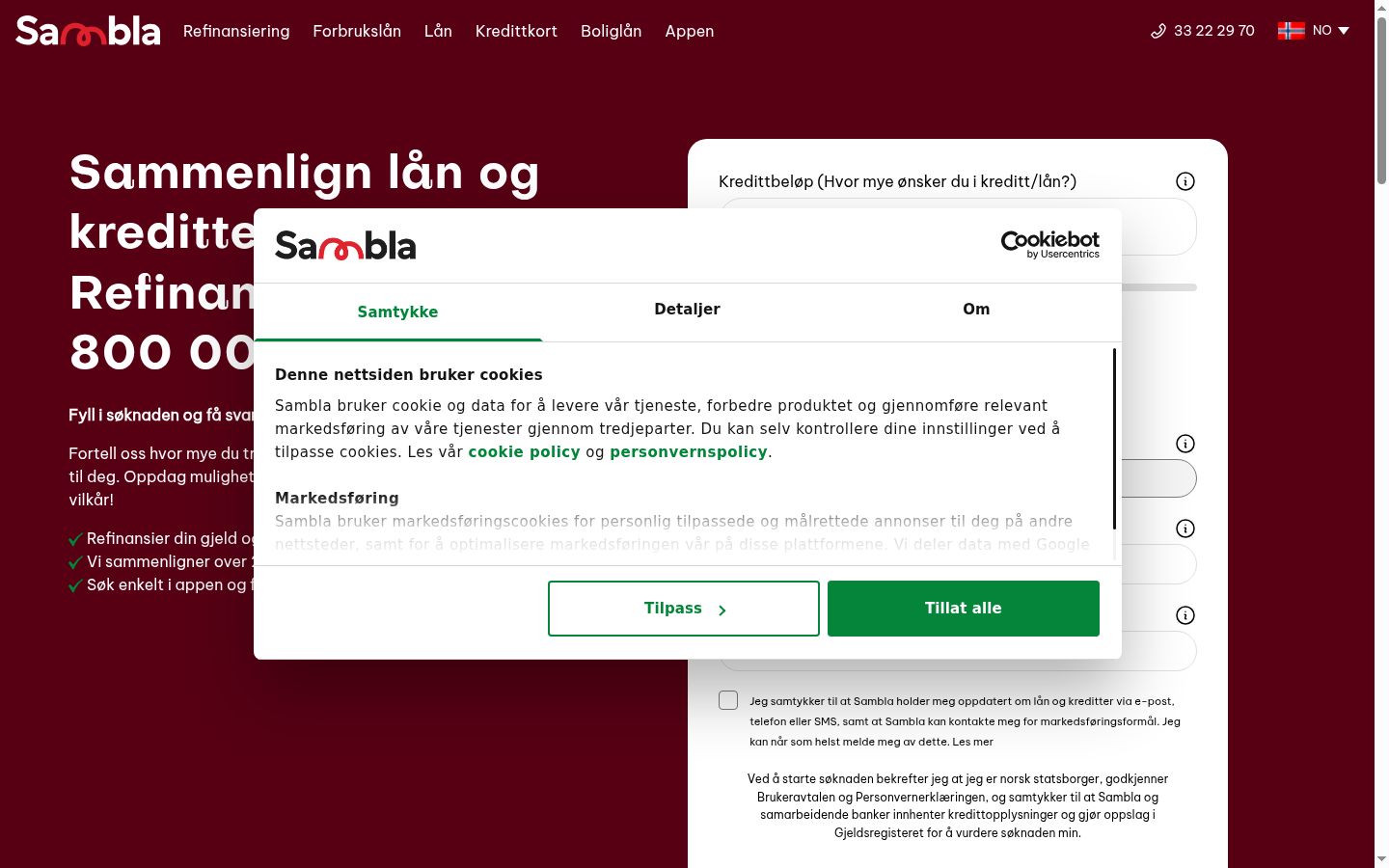 Screenshot tal-banner tal-kunsens muri qabel kwalunkwe interazzjoni