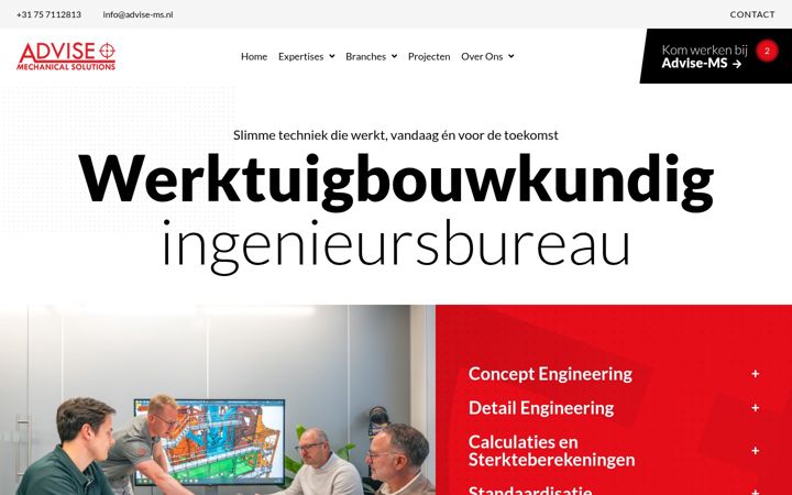 Screenshot di advise-ms.nl