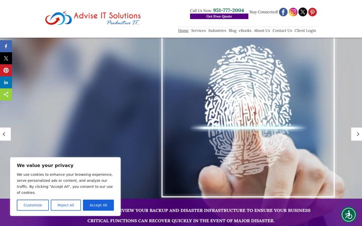 Screenshot of adviseitsolutions.com