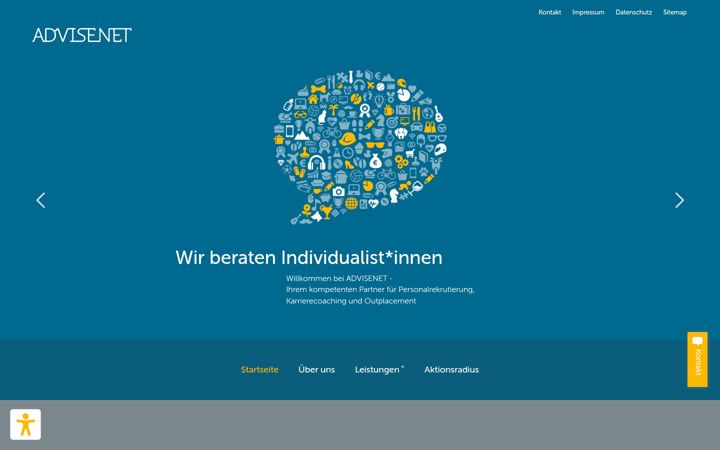 Screenshot of advisenet.eu