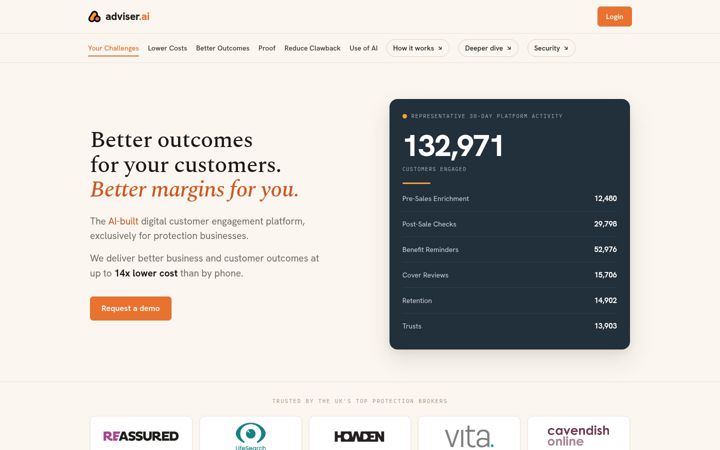 Screenshot of adviser.ai