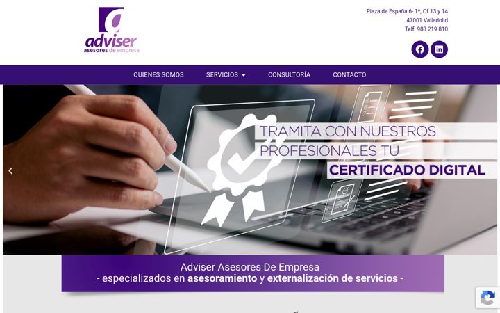 Posnetek zaslona adviserasesores.es