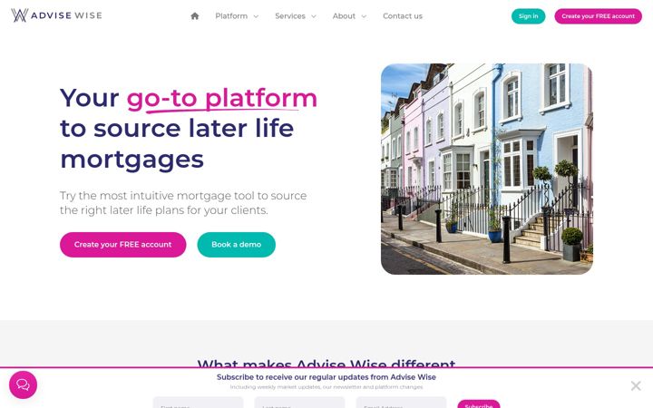 Screenshot of advisewise.com